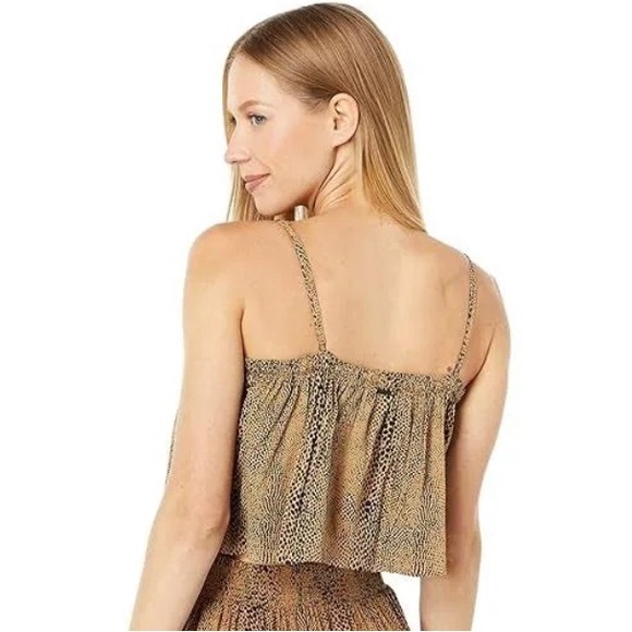 Volcom Animal Print Snakedown Cami Crop Top - Picture 2 of 7